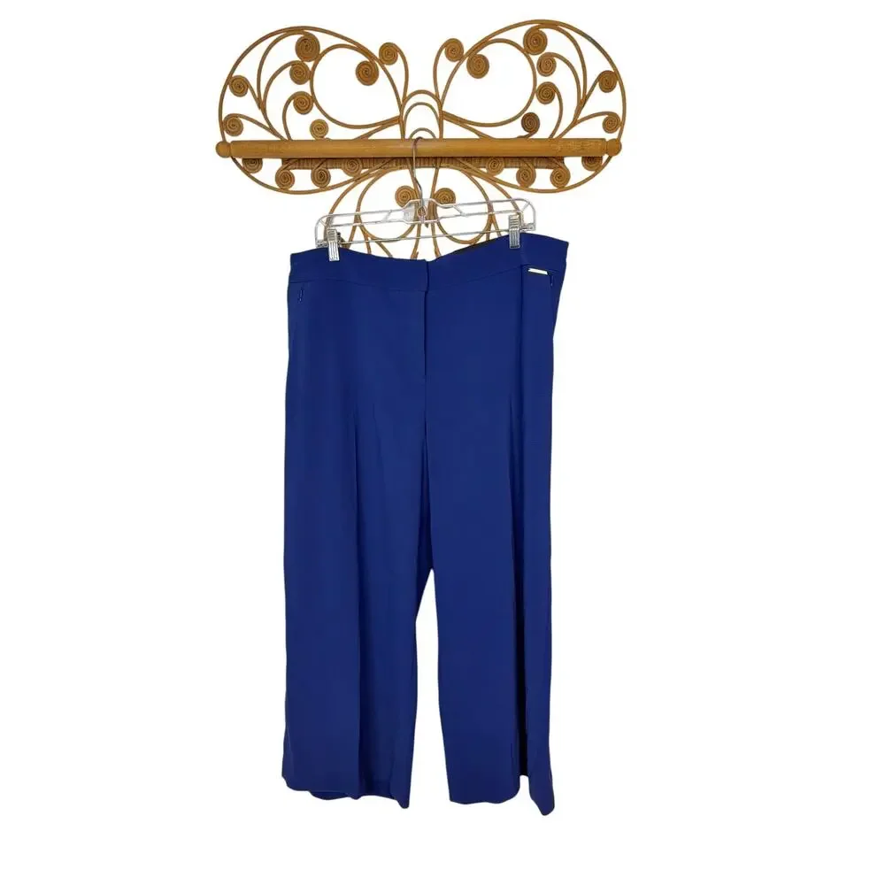 NEW Black Label chico's cropped trouser blue XL